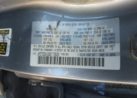 2009 Mazda Cx-9 Sport from USA, damaged, VIN JM3TB38V290172530